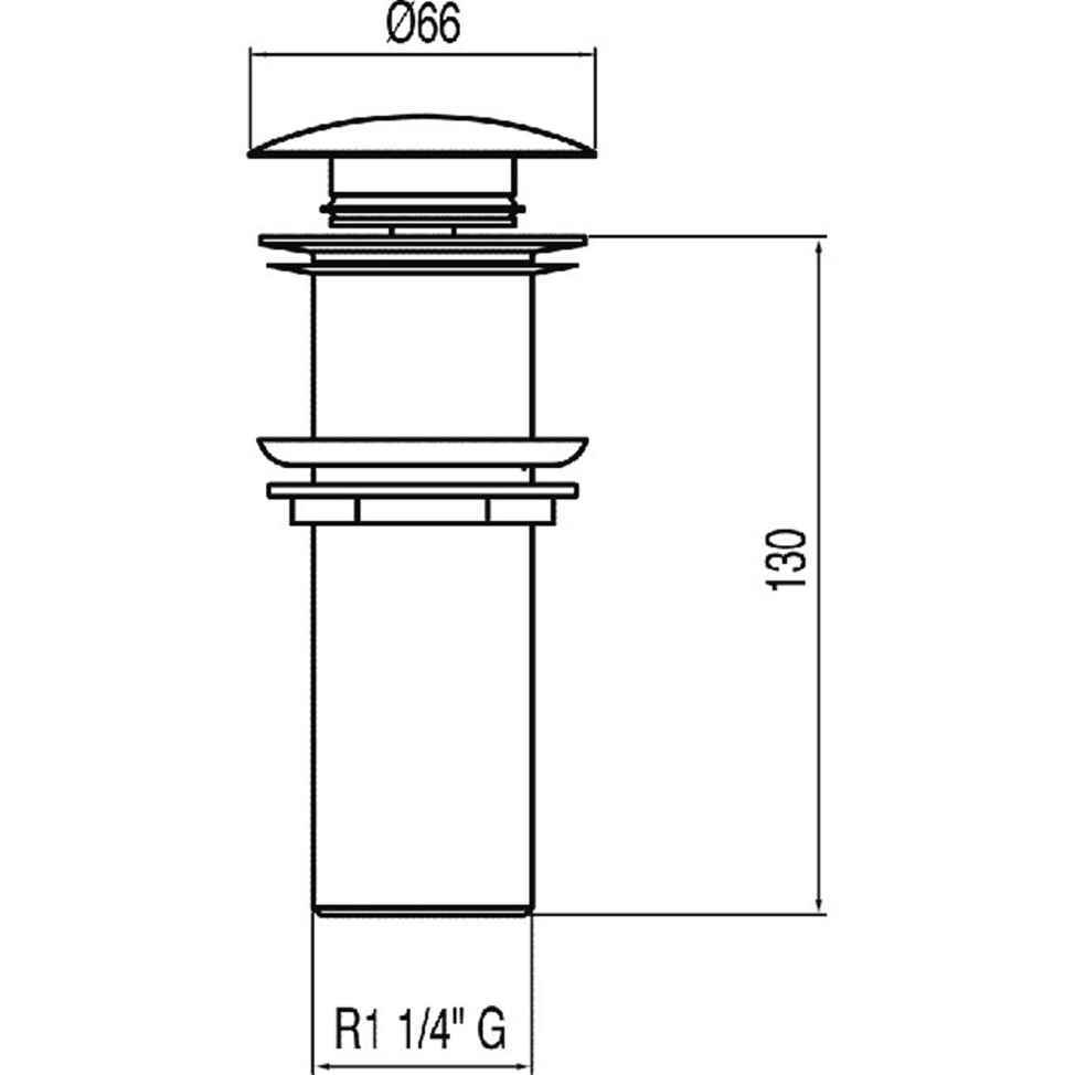 VALVULA CLICK-CLACK LAVABO SIN REBOSADERO CROMO
