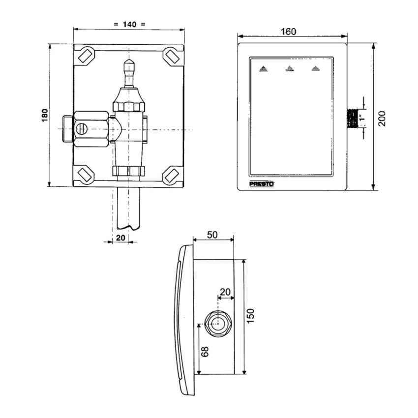 PRESTO 1000 A FLUXOR WC CON TAPA ABS CROMO BRILLO 