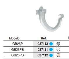 GANCHO FIJACION CANALON CIRC. 25 ARENA 37112