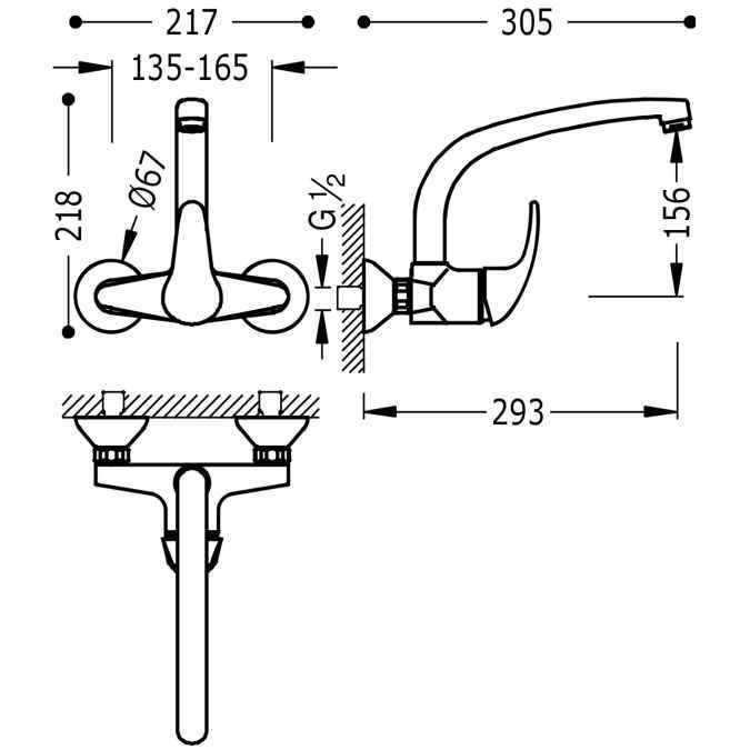 MONOMANDO FREG. PARED MONOTRES 2000 CROMO -172420-